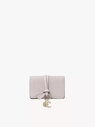 Alphabet card holder in grained leather