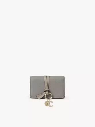 Alphabet card holder in grained leather