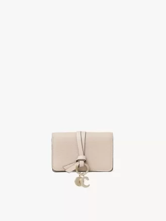 Alphabet card holder in grained leather