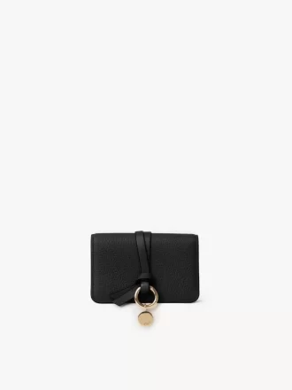 Alphabet card holder in grained leather