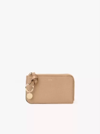 Alphabet wallet in grained leather