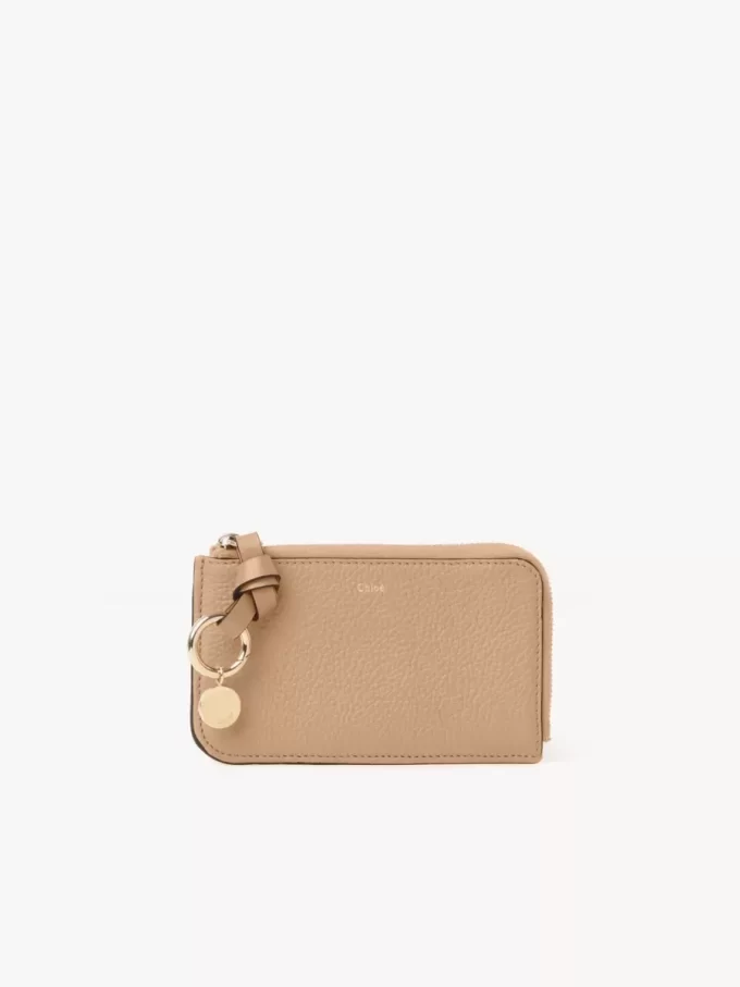 Alphabet wallet in grained leather