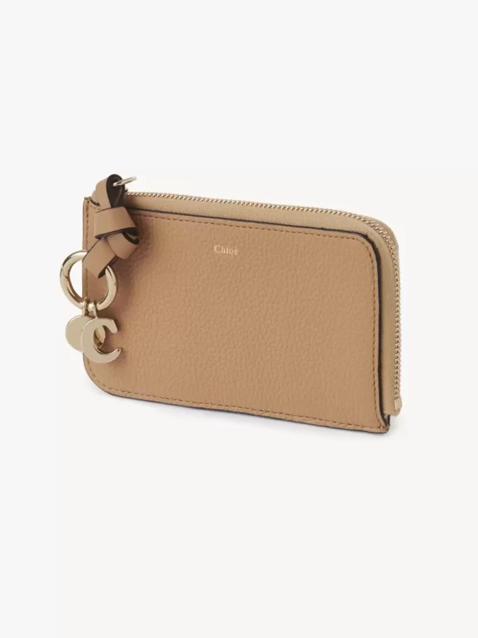 Alphabet wallet in grained leather