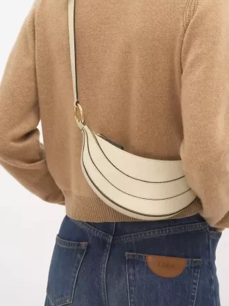 Banana cross-body bag in grained leather
