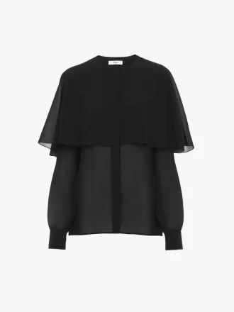 Cape blouse in silk georgette