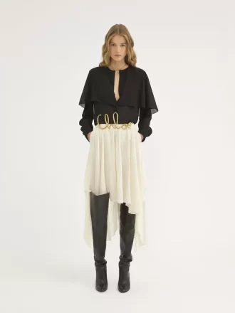 Cape blouse in silk georgette