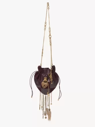 Château Treasures crossbody bag in grained & suede leather