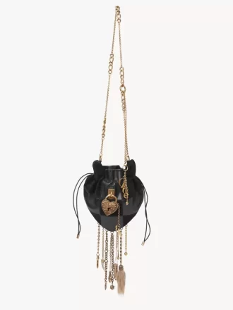 Château Treasures crossbody bag in grained & suede leather