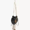 Château Treasures crossbody bag in grained & suede leather