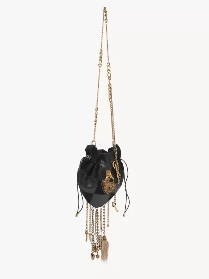 Château Treasures crossbody bag in grained & suede leather