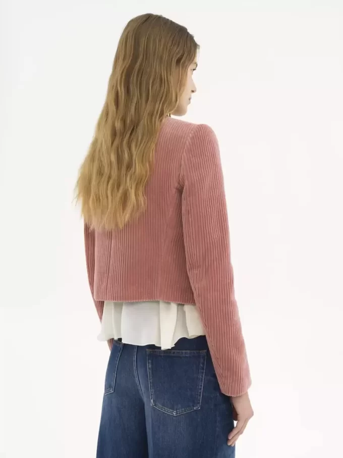 Cropped boxy jacket in velvet