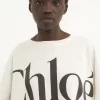 Cropped boxy logo T-shirt in cotton jersey