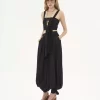 Fluid pleated pants in silk charmeuse