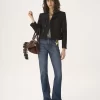Double-breasted fitted jacket in a wool-mix jacquard