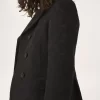 Double-breasted fitted jacket in a wool-mix jacquard