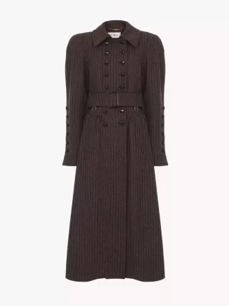 Double-breasted riding coat in houndstooth wool Double-breasted riding coat in houndstooth wool