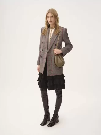 Double-breasted tailored jacket in wool check