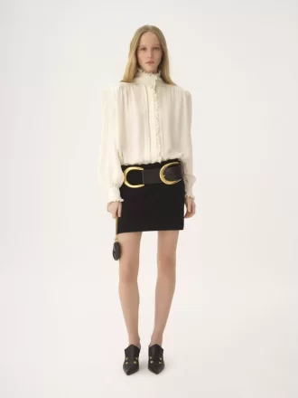 Fitted mini skirt in a wool & cashmere knit