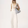 Fitted tank top in cotton jersey & guipure