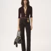 Fitted V-neck cardigan in a wool knit
