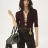 Fitted V-neck cardigan in a wool knit
