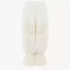 Fluid cropped pants in silk charmeuse & lace