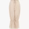 Fluid cropped pants in washed silk pongé & lace Fluid cropped pants in washed silk pongé & lace