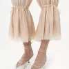 Fluid cropped pants in washed silk pongé & lace Fluid cropped pants in washed silk pongé & lace