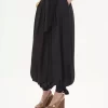 Fluid pleated pants in silk charmeuse