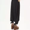 Fluid pleated pants in silk charmeuse