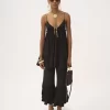 Fluid wide-leg pants in crêpe de chine