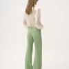 Gathered blouse in silk mousseline & lace