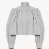 Gathered boule jacket in cotton canvas Gathered boule jacket in cotton canvas