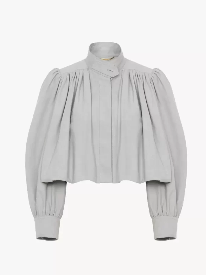 Gathered boule jacket in cotton canvas Gathered boule jacket in cotton canvas