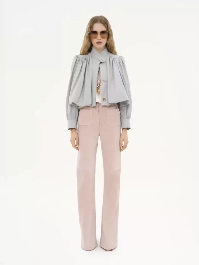Gathered boule jacket in cotton canvas Gathered boule jacket in cotton canvas