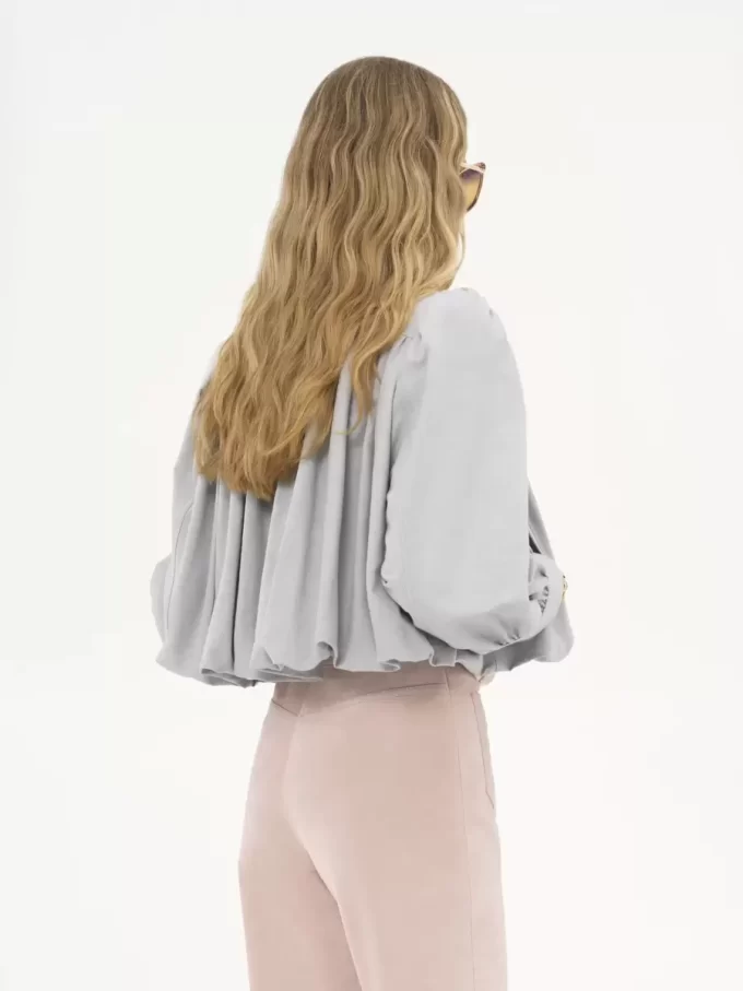 Gathered boule jacket in cotton canvas Gathered boule jacket in cotton canvas
