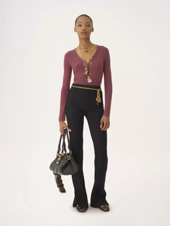 Henley shirt in a merino wool knit