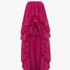 High-low sleeveless jumpsuit in washed silk pongé