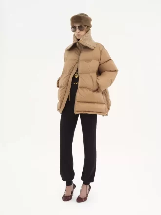 High-neck puffer jacket in shiny nylon High-neck puffer jacket in shiny nylon
