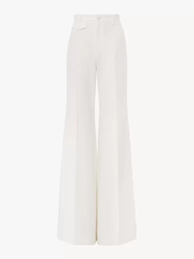 High-rise flared pants in cotton canvas High-rise flared pants in cotton canvas