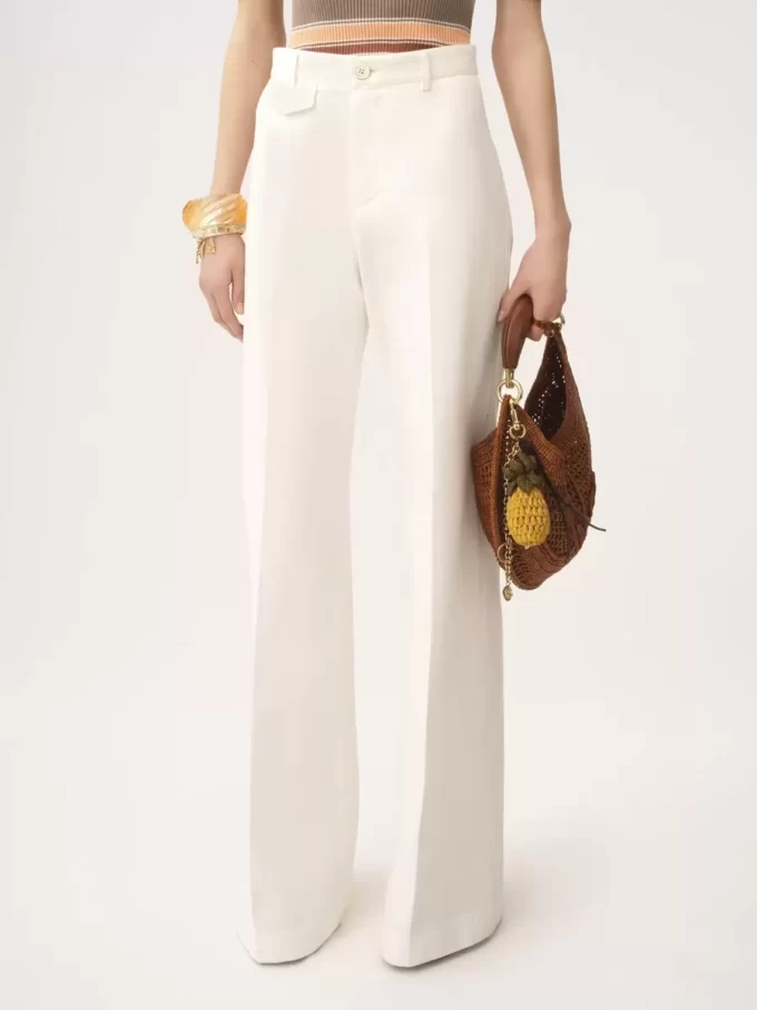 High-rise flared pants in cotton canvas High-rise flared pants in cotton canvas