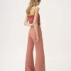High-rise flared pants in cotton canvas