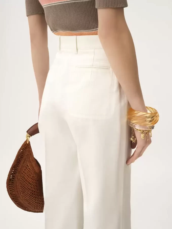 High-rise flared pants in cotton canvas High-rise flared pants in cotton canvas
