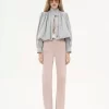 High-rise flared pants in suede