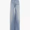 High-rise wide-leg jeans in denim