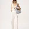 High-rise wide-leg jeans in denim