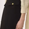 Knee-length skirt in wool bouclette
