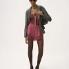 Lace-trimmed lingerie shorts in crêpe de chine