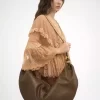 Large Bracelet Hobo bag in grained leather