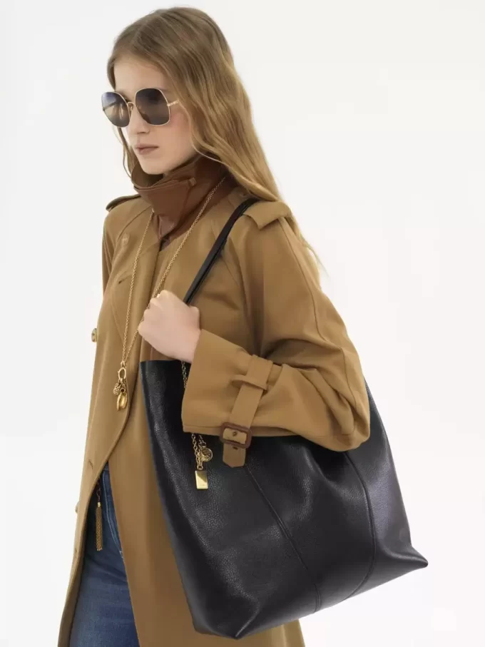 Large Chloé Spin tote bag in grained leather